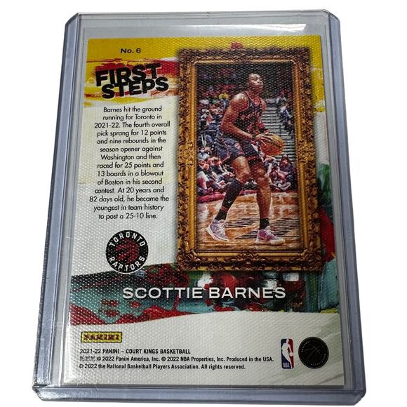 Panini Court Kings Basketball 2021-22 First Steps Scottie Barnes Toronto Raptors - Picture 2 of 2
